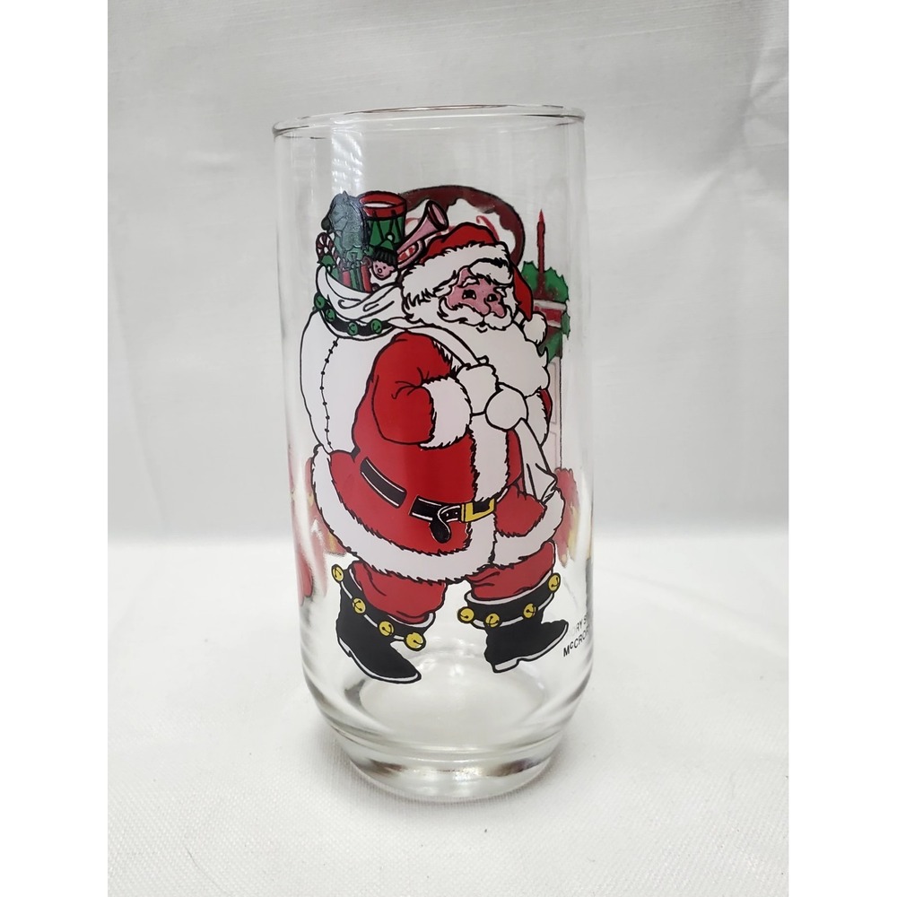 Vintage 1980's McCrory‎ Stores *Coca-Cola* Santa Christmas Glass